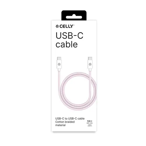USBCUSBCCOTTPK cable USB 1,5 m USB C Rosa, Blanco - Imagen 3