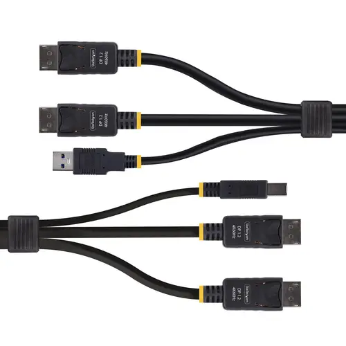 Cable KVM DisplayPort de Doble Pantalla con USB 5Gbps de 1,8m - 4K 60Hz - DP 1.2 - Cable para Conmutador KVM para Dos Monitores - Imagen 4