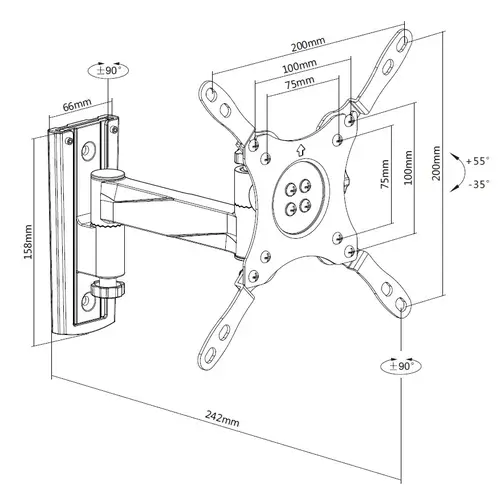 650106 Soporte de pared articulado para TV de 13"-42 - Imagen 2