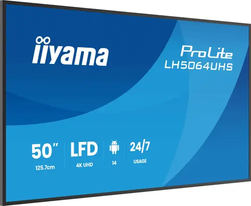 LH7564UHS-B1AG pantalla de señalización Pantalla plana para señalización digital 190,5 cm (75") Wifi 500 cd / m² 4K Ultra HD Negro Android 24/7 - Imagen 3