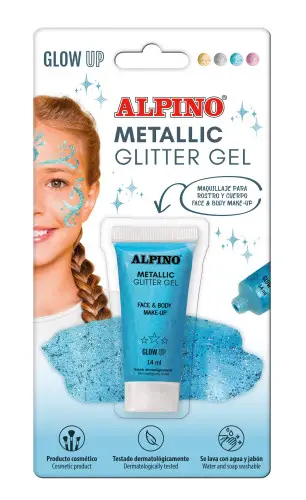 BLÍSTER MAQUILLAJE CON COLOR Y PURPURINA GLITTER AZUL ALPINO DL000603