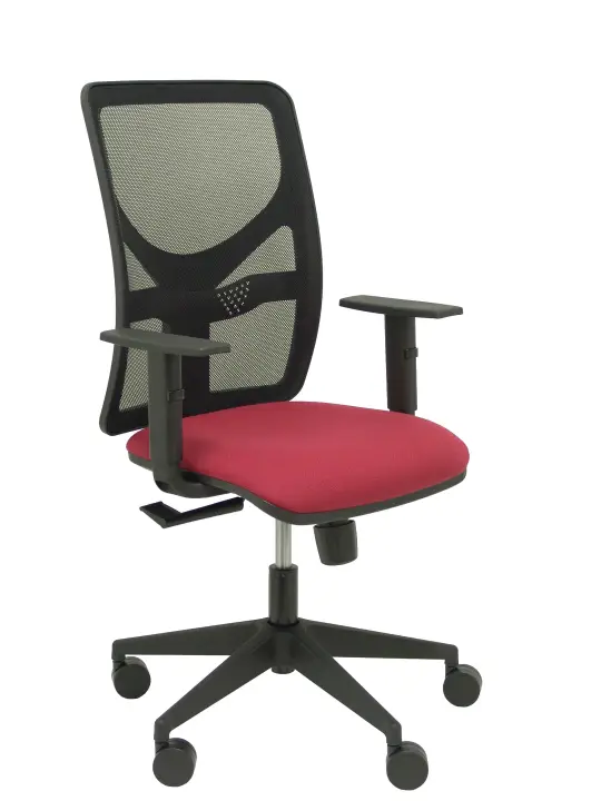 Silla Motilla malla negra asiento bali granate brazo regulable