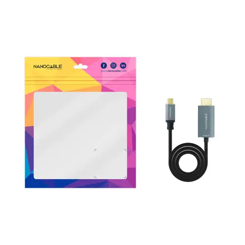 Cable Conversor USB-C a HDMI 2.1 8K@60HZ 1.8m, Negro - Imagen 5