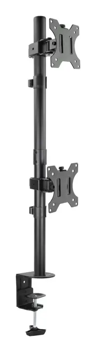 Soporte de Mesa, Giratorio e Inclinable, Vertical, para 2 Pantallas 13-32, Negro