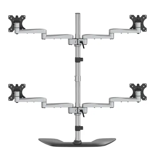Base Soporte de Escritorio para 4 Monitores - Articulado - En Acero y Aluminio - Imagen 6