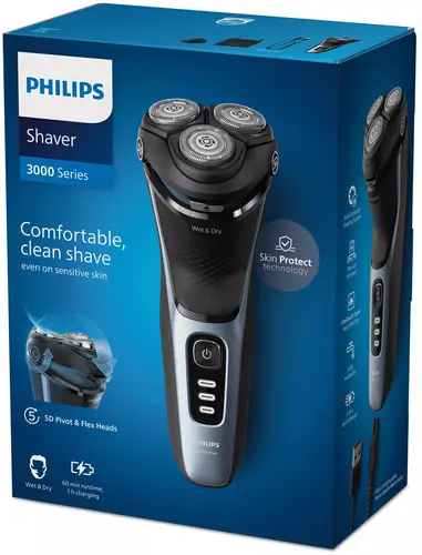 Shaver 3000 Series S3243/12 Afeitadora eléctrica en seco y en húmedo - Imagen 6