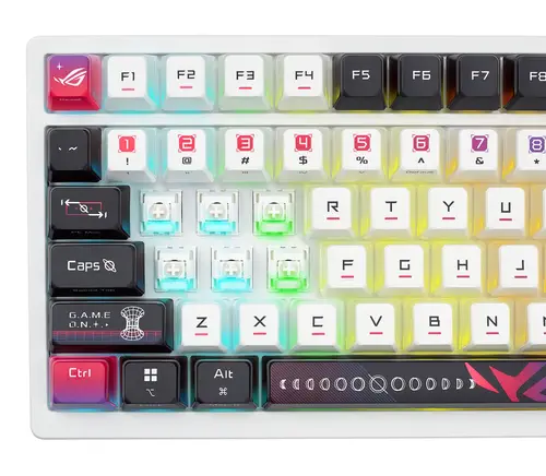 ROG Azoth X teclado Juego USB + RF Wireless + Bluetooth Negro, Blanco - Imagen 9