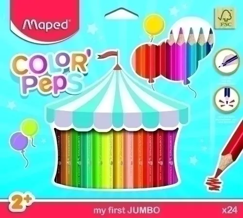 LAPICES COLOR MAPED COLOR PEPS JUMBO 24 - Pack de 12 unidades