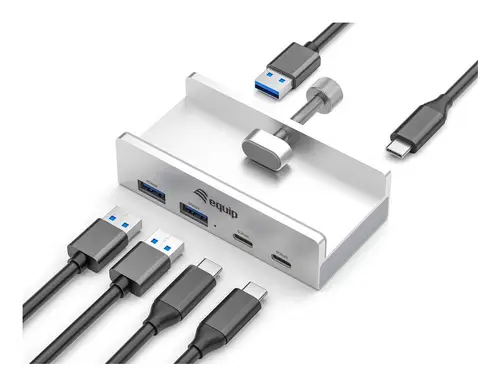 HUB USB-C EQUIP 128967 A 2xUSB-A 2xUSB-C CLIP AJUSTABLE - Imagen 2