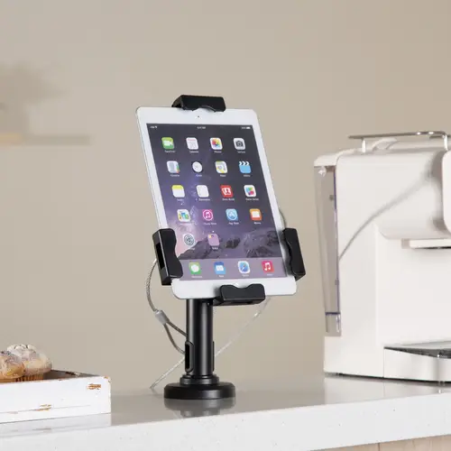 Soporte Antirobo de Sobremesa / Pared Ajustable (1 Pivote) para Tablet, Negro - Imagen 6