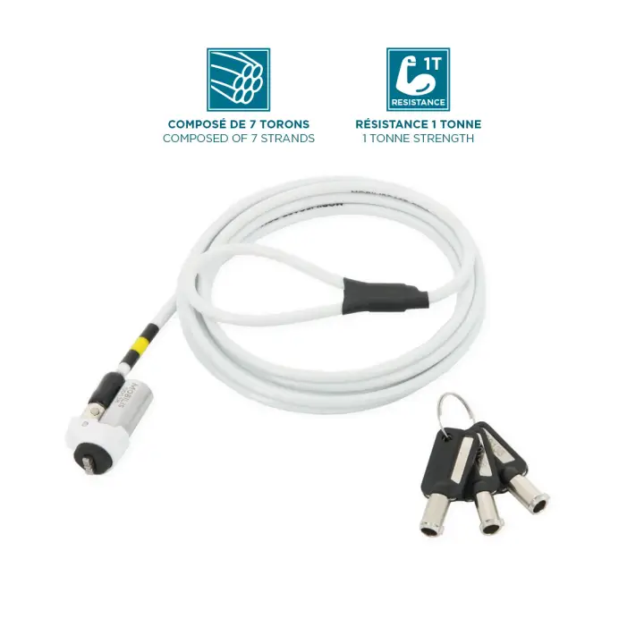 001329 cable antirrobo Blanco 1,8 m