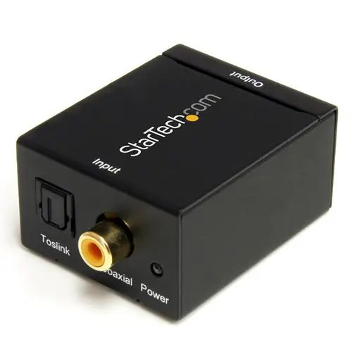 Adaptador Conversor de Audio Digital Coaxial SPDIF o Toslink Óptico a RCA Estéreo Analógico - Imagen 1