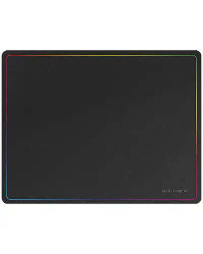 MMP124, Alfombrilla Gaming 360x260mm, Diseño de Bordes Rainbow, Base Antideslizante de Caucho Natural, Superficie Nanotextil de Alta Precisión, Alfombrilla de Ratón Flexible, Negro - Imagen 1