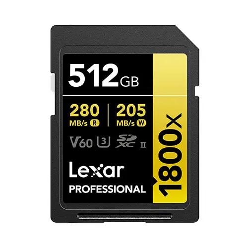 Professional 1800x 512 GB SDXC UHS-II Clase 10