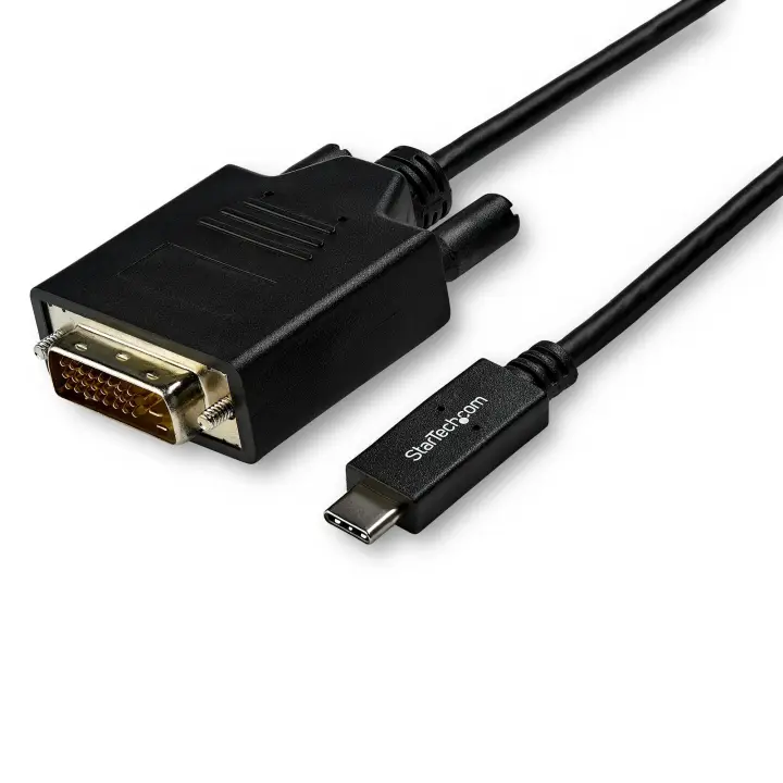 Cable Adaptador de 3m USB-C a DVI 1920 x 1200 - Negro - Cable USB Tipo C a DVI - Cable Conversor de Vídeo USBC