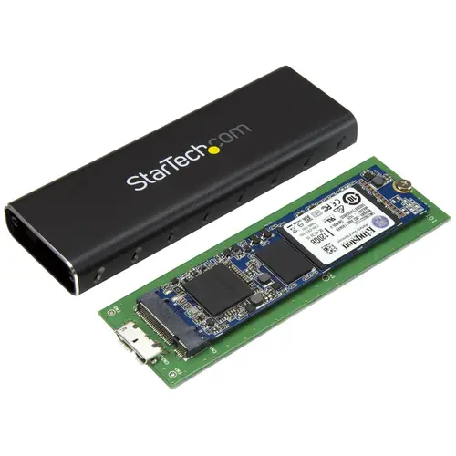 Caja USB 3.0 (5Gbps) a SSD M.2 de Aluminio con UASP - Negro - SATA NGFF M.2 con B Key y B+M Key - Caja Portátil Externa M.2 - No es Compatible con NVMe / AHCI - Imagen 2