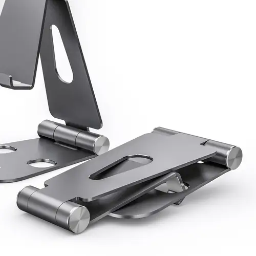 Soporte De Sobremesa Tamaño XL Ajustable (2 Pivotes) Para Movil / Tablet, Gris - Imagen 3