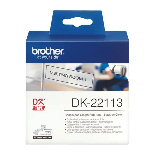 DK-22113 cinta para impresora de etiquetas Negro sobre transparente - Imagen 2