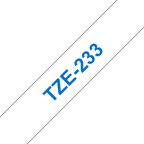 TZE-233 cinta para impresora de etiquetas Azul sobre blanco - Imagen 1