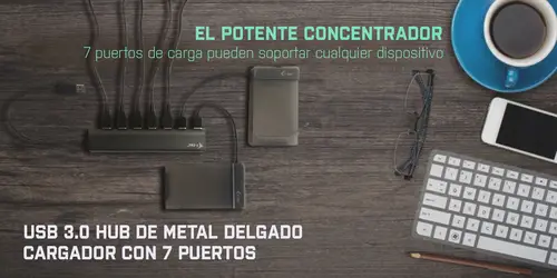 Metal Superspeed USB 3.0 7-Port Hub - Imagen 7