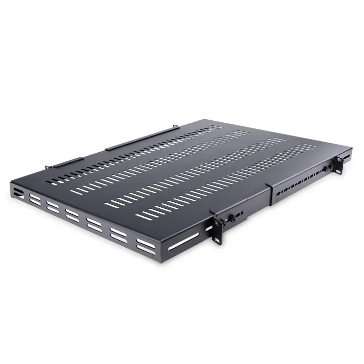 Estante Bandeja 1U Ventilada Ajustable para Montaje en Rack de Servidores - 150kg - de 19,5 a 38in (49,5 a 96,5cm) para Rack de 19" - 27,56" (70cm) de Profundidad