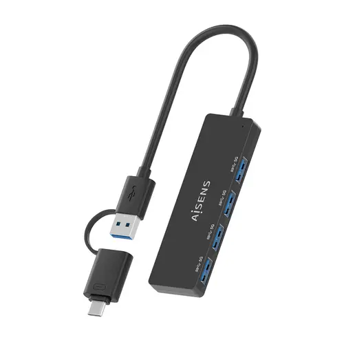 Hub USB 3.1 USB-C USB-A, USB-C/M+USB-A/M-4xTIPO A/H, Negro, 15cm - Imagen 3
