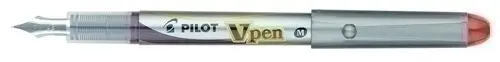 PLUMA PILOT V-PEN SILVER tinta ROJA