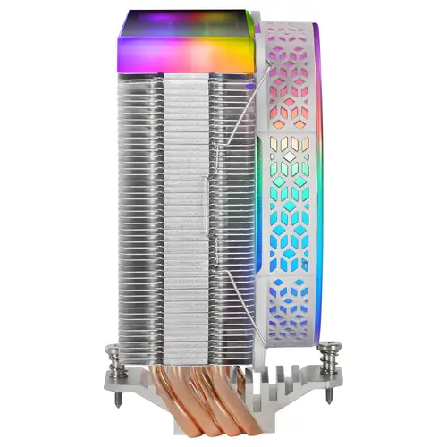 MCPU-VR, Disipador CPU, Doble Espejo Infinito ARGB, 4 Heatpipes HCT, TDP 180 W, Ventilador Ultra-silencioso PWM 12 cm, Blanco - Imagen 4