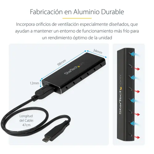 Caja Adaptador M.2 NGFF a USB 3.1 con Carcasa Protectora - Conversor NGFF a USB-C - Imagen 10