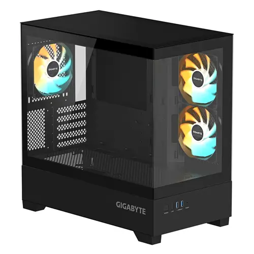 C201 PANORAMIC Caja de PC  Torre Media, m-ATX, soporte para radiador de 360 mm, 3 ventiladores preinstalados, USB 3.0, compatible con RGB Fusion - Imagen 2