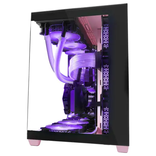 MCV4 Rosa, Torre Gaming Custom XXL E-ATX, Ventana Cristal Templado Lateral y Frontal Sin Marco, Estructura Modular Doble Cámara - Imagen 4