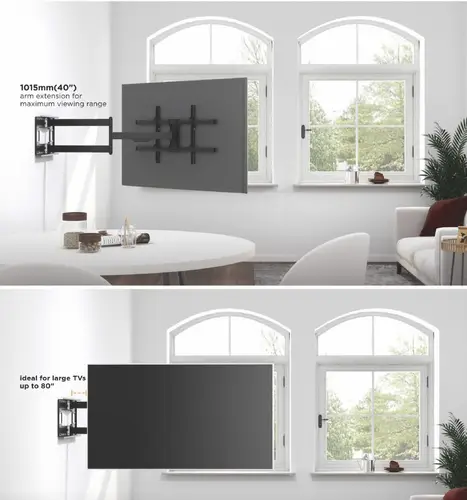 Soporte de pared para TV de movimiento completo con brazo largo de 43"-80 - Imagen 8