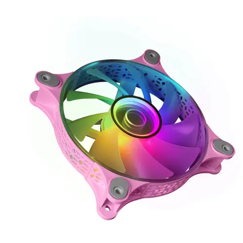 MF-3D Rosa, Ventilador ARGB 360° 12cm, Espejo Infinito 3D, Sistema Anti-vibraciones, Ultra-silencioso, Compatibilidad Total - Imagen 3
