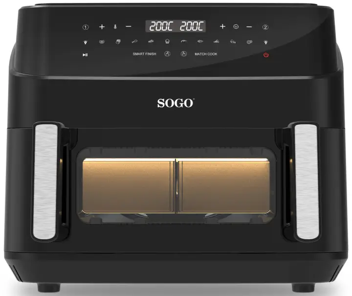 FRE-SS-10895 freidora Doble 10,5 L Independiente 2600 W Freidora de aire caliente Negro