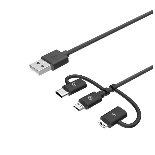 USB3IN1BK cable USB 1 m USB 2.0 USB A Micro-USB B Negro - Imagen 2