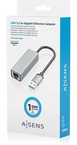 Conversor USB 3.0 a ethernet Gigabit 10/100/1000 Mbps, Gris, 15cm - Imagen 7