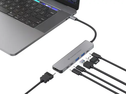 DONN33G base para portátil y replicador de puertos Alámbrico USB 3.2 Gen 1 (3.1 Gen 1) Type-C Plata - Imagen 6
