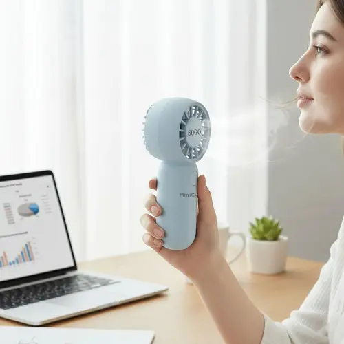 Ventilador De Mano Portatil Recargable 500mA 10400rpm - Imagen 2