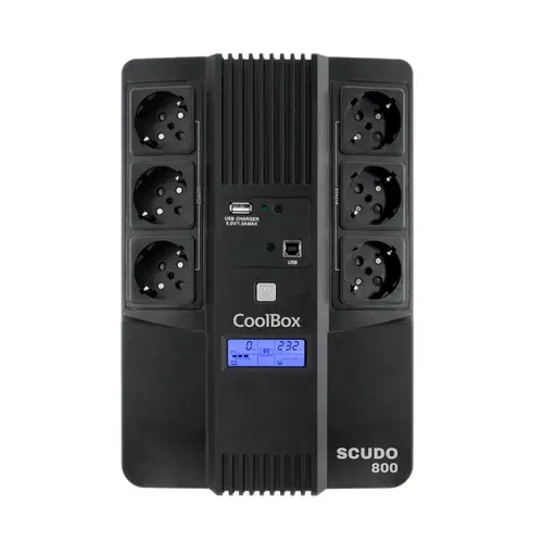 Scudo 3 LCD 800VA sistema de alimentación ininterrumpida (UPS) Línea interactiva 0,8 kVA 480 W 6 salidas AC - Imagen 1