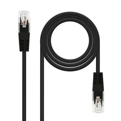 CABLE RED LATIGUILLO RJ45 CAT.5E UTP AWG24, NEGRO, 0.5 M - Imagen 1