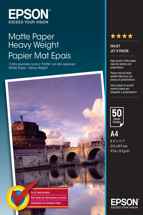 Matte Paper Heavy Weight - A4 - 50 hojas