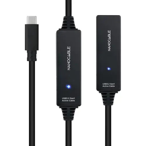 10.01.1312 cable USB USB 3.2 Gen 1 (3.1 Gen 1) 10 m USB C Negro - Imagen 3