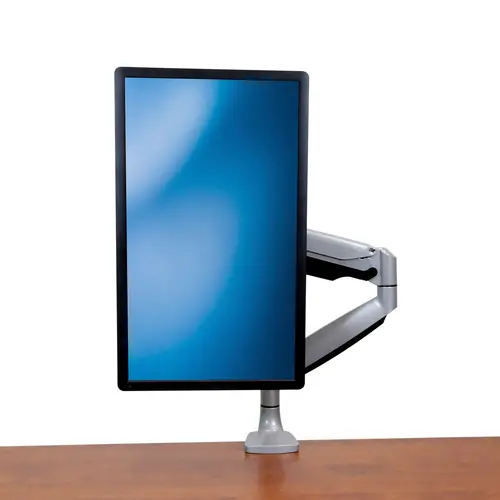Brazo Ergonómico de Escritorio para Monitor VESA hasta 9kg - de Servicio Pesado - Movimiento Total, Altura Ajustable y Articulado - Aluminio - Abrazadera en C/Ojal - Plata - Imagen 10
