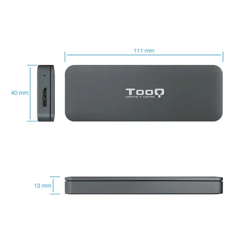 TQE-2281G caja para disco duro externo Caja externa para unidad de estado sólido (SSD) Gris M.2 - Imagen 3