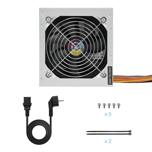 TQAPOLO-500SP unidad de fuente de alimentación 500 W 20+4 pin ATX ATX Plata - Imagen 6