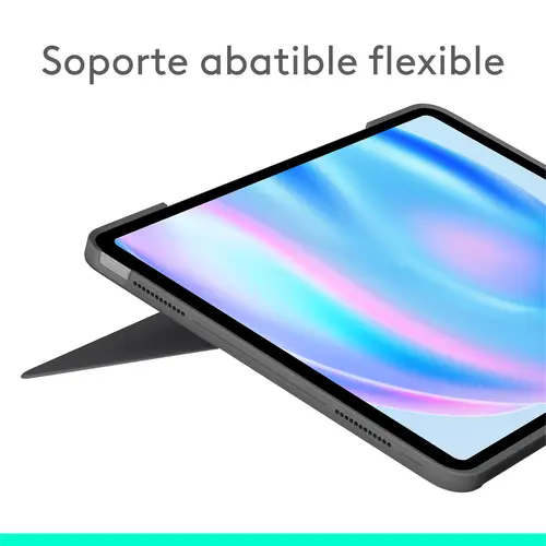 Combo Touch, Funda con Teclado, iPad Air 13 Pulgadas (M2)(2024) - Teclado retroiluminado extraíble con Soporte abatible, Escritura cómoda, Modo Multiuso, Disposición QWERTY Español - Gris - Imagen 2