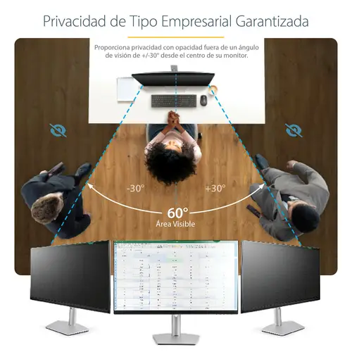Filtro de Privacidad para Monitores de 18,5 Pulgadas - Pantalla de Privacidad para Reducir la Luz Azul - de Pantalla Ancha 16:9 - Mate/Brillante - Ángulo de Visión de +/-30 Grados - Imagen 9