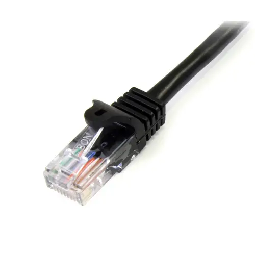 Cable de 3m Negro de Red Fast Ethernet Cat5e RJ45 sin Enganche - Cable Patch Snagless - Imagen 2