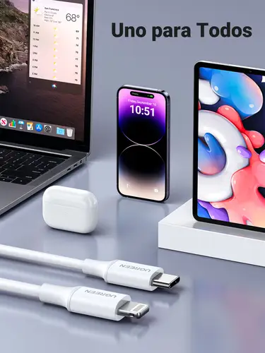 10493 cable de conector Lightning 1 m Blanco - Imagen 8