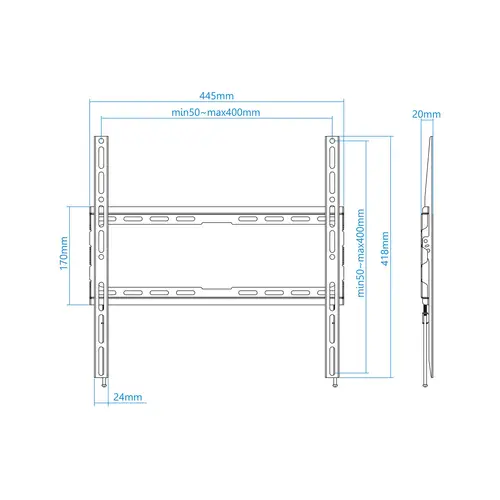 LP1070F-B soporte para TV 177,8 cm (70") Negro - Imagen 3